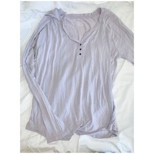 Lavender Quarter Button Top